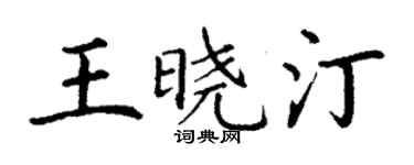 丁谦王晓汀楷书个性签名怎么写