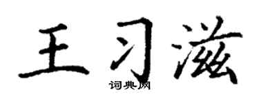 丁谦王习滋楷书个性签名怎么写