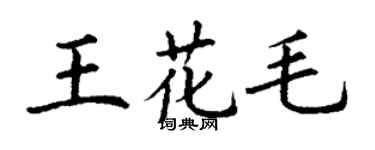 丁谦王花毛楷书个性签名怎么写