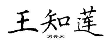 丁谦王知莲楷书个性签名怎么写