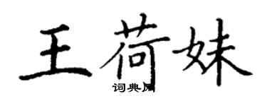 丁谦王荷妹楷书个性签名怎么写