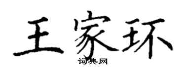 丁谦王家环楷书个性签名怎么写