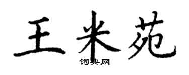 丁谦王米苑楷书个性签名怎么写