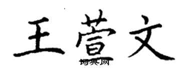 丁谦王萱文楷书个性签名怎么写