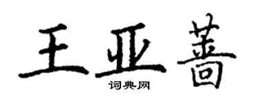 丁谦王亚蔷楷书个性签名怎么写
