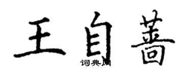 丁谦王自蔷楷书个性签名怎么写