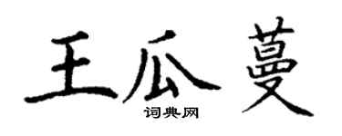 丁谦王瓜蔓楷书个性签名怎么写