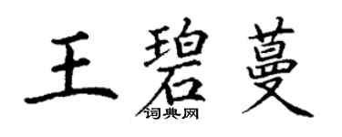 丁谦王碧蔓楷书个性签名怎么写