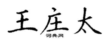 丁谦王庄太楷书个性签名怎么写