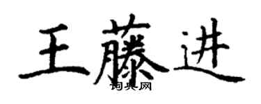 丁谦王藤进楷书个性签名怎么写