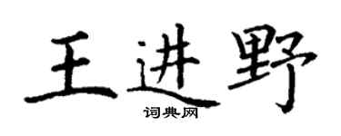 丁谦王进野楷书个性签名怎么写
