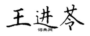丁谦王进苓楷书个性签名怎么写