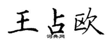丁谦王占欧楷书个性签名怎么写