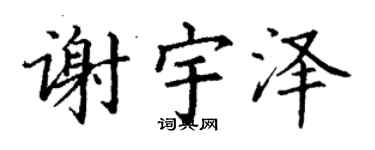 丁谦谢宇泽楷书个性签名怎么写