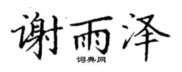 丁谦谢雨泽楷书个性签名怎么写