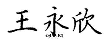 丁谦王永欣楷书个性签名怎么写