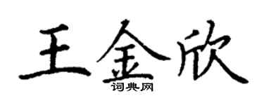 丁谦王金欣楷书个性签名怎么写