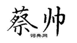 丁谦蔡帅楷书个性签名怎么写