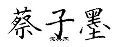 丁谦蔡子墨楷书个性签名怎么写