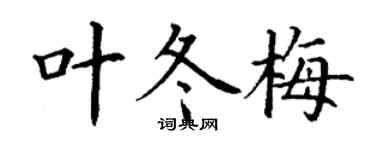 丁谦叶冬梅楷书个性签名怎么写