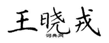 丁谦王晓戎楷书个性签名怎么写