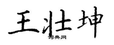 丁谦王壮坤楷书个性签名怎么写