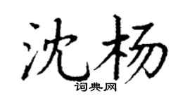 丁谦沈杨楷书个性签名怎么写