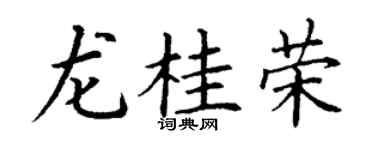 丁谦龙桂荣楷书个性签名怎么写