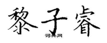 丁谦黎子睿楷书个性签名怎么写