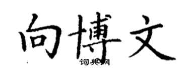 丁谦向博文楷书个性签名怎么写
