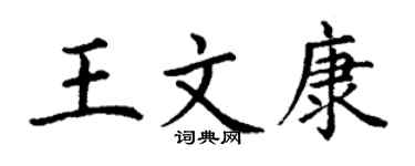 丁谦王文康楷书个性签名怎么写