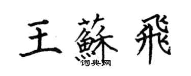 何伯昌王苏飞楷书个性签名怎么写