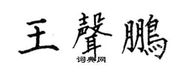 何伯昌王声鹏楷书个性签名怎么写