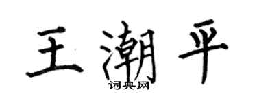 何伯昌王潮平楷书个性签名怎么写