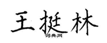 何伯昌王挺林楷书个性签名怎么写