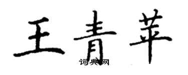 丁谦王青苹楷书个性签名怎么写