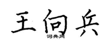 何伯昌王向兵楷书个性签名怎么写