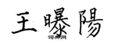 何伯昌王曝阳楷书个性签名怎么写