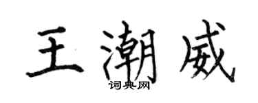 何伯昌王潮威楷书个性签名怎么写