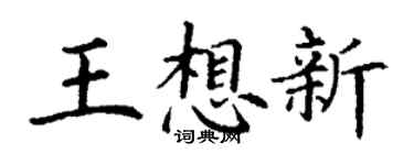 丁谦王想新楷书个性签名怎么写