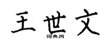 何伯昌王世文楷书个性签名怎么写