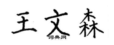 何伯昌王文森楷书个性签名怎么写