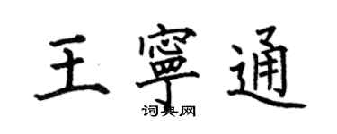 何伯昌王宁通楷书个性签名怎么写
