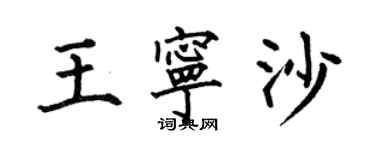 何伯昌王宁沙楷书个性签名怎么写