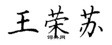 丁谦王荣苏楷书个性签名怎么写