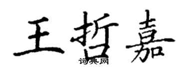 丁谦王哲嘉楷书个性签名怎么写