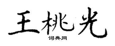 丁谦王桃光楷书个性签名怎么写