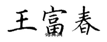 丁谦王富春楷书个性签名怎么写