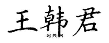 丁谦王韩君楷书个性签名怎么写
