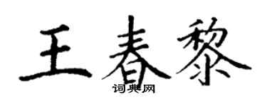 丁谦王春黎楷书个性签名怎么写